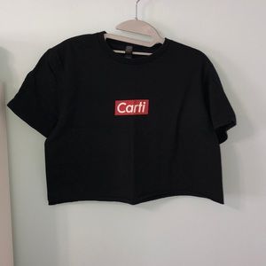 Cropped playboi carti black tee